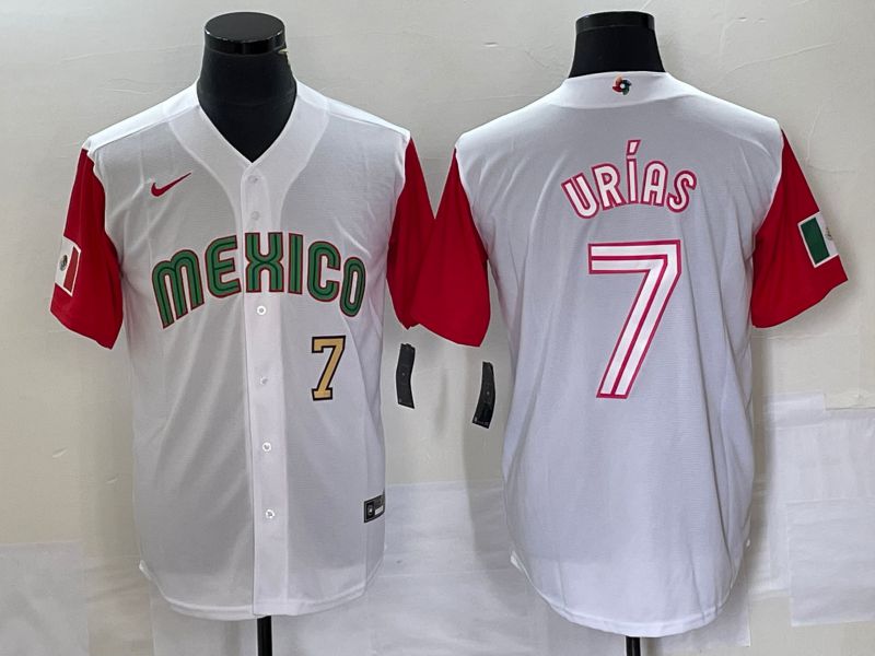 Men 2023 World Cub Mexico #7 Urias White white Nike MLB Jersey22->more jerseys->MLB Jersey